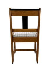 1920s Art Deco Modernist Side Chair by Jan Brunott, Oak & Velvet